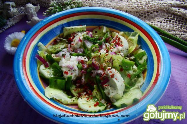 Sałata obiadowa z sosem czosnkowym Sałata obiadowa z sosem czosnkowym