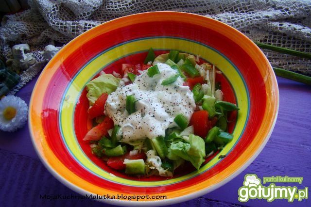 Sałata obiadowa z sosem serowym 