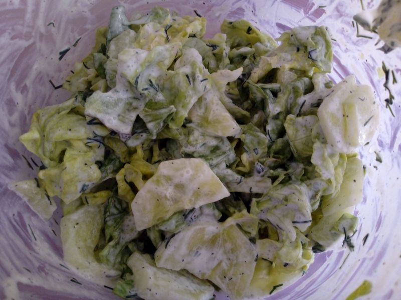 Sałata z ogórkiem w jogurtowym sosie Sałata z ogórkiem w jogurtowym sosie