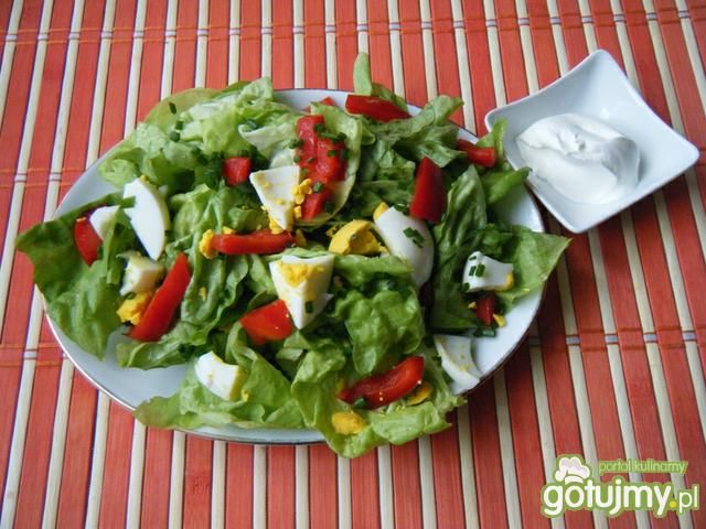 Sałata z papryką i szczypiorkiem Sałata z papryką i szczypiorkiem