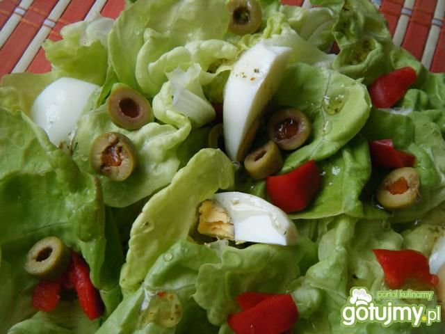 Sałata z pomidorami i oliwkami