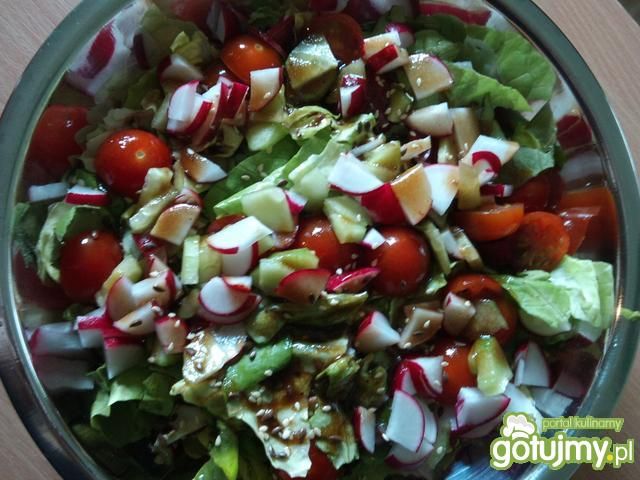 Sałata z rzodkiewką i pomidorem