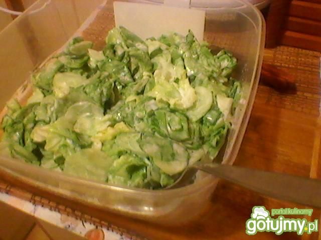 Sałata ze śmietaną i ogórkiem Sałata ze śmietaną i ogórkiem