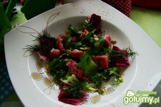 sałata zielona z boczkiem  sałata zielona z boczkiem