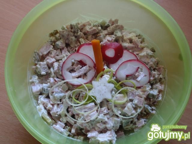 Sałatka do chleba z kiełbasy. Sałatka do chleba z kiełbasy.