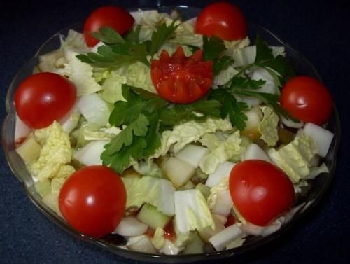 Sałatka gyros z pieczarkami