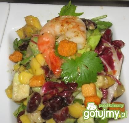 Sałatka Hawajska z krewetkami 