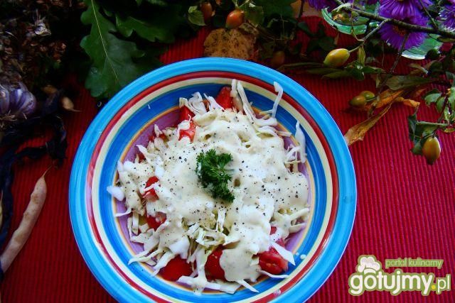 Sałatka obiadowa z sosem na ostro Sałatka obiadowa z sosem na ostro