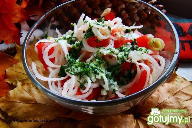 Sałatka pomidorowo-porowa  Sałatka pomidorowo-porowa