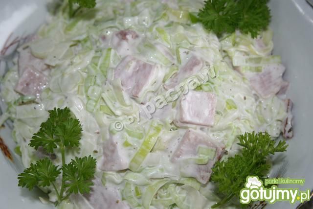 Sałatka porowa z szynką Sałatka porowa z szynką