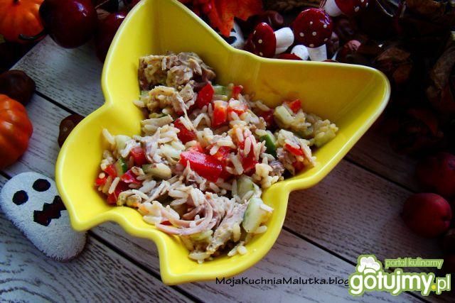 Sałatka ryżowa z kurczakiem i papryką 