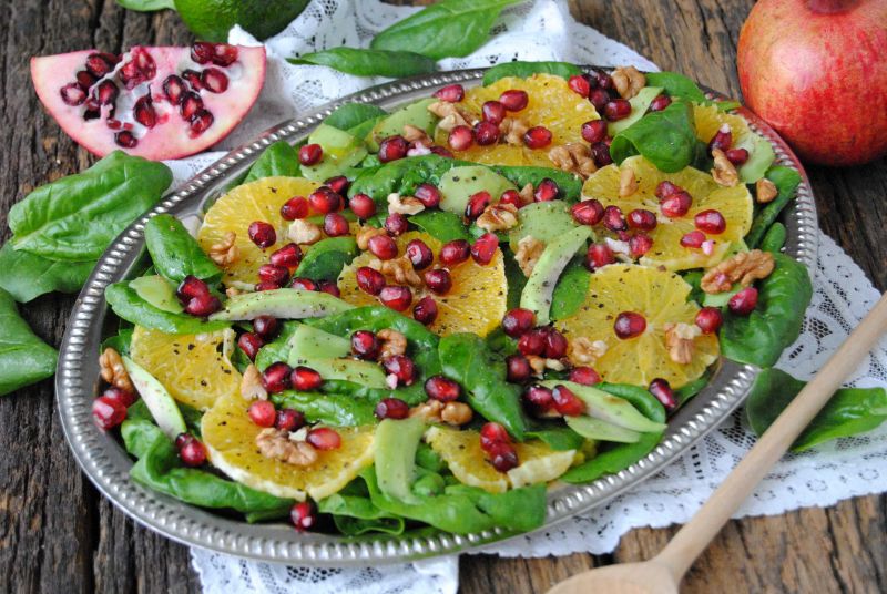 Sałatka - szpinak z pomarańczą