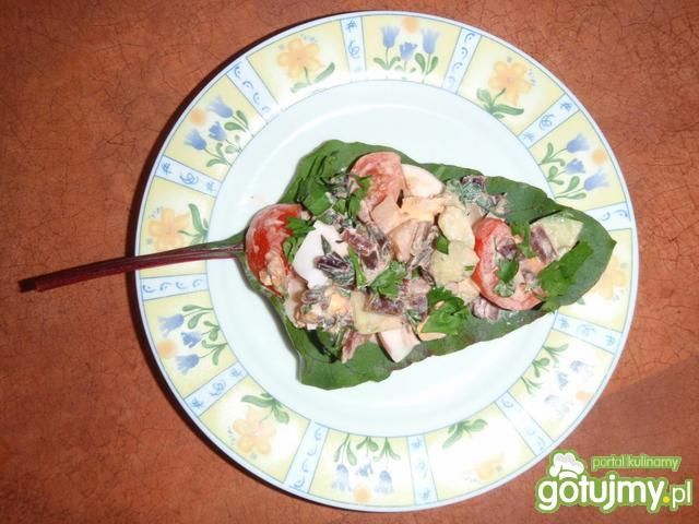 Salatka wiosenna na botwinie Salatka wiosenna na botwinie