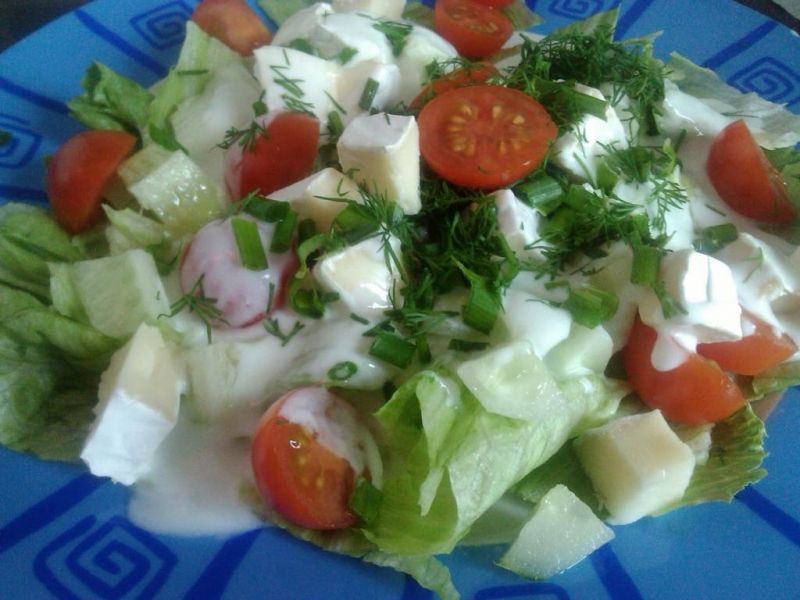 Sałatka wiosenna z mozzarellą 