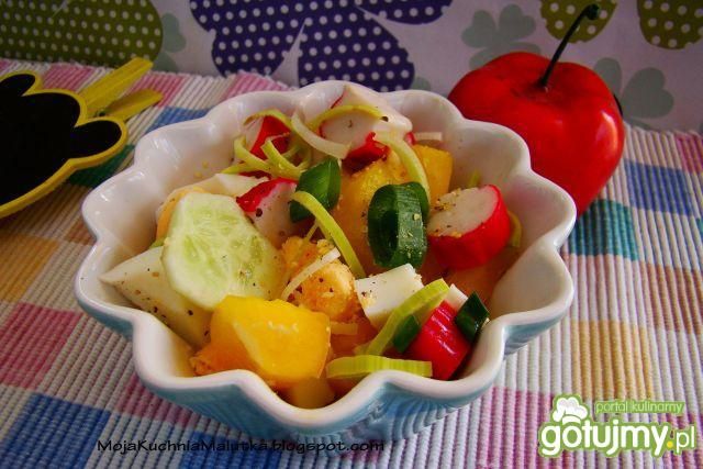 Sałatka wiosenna z paluszkami krabowymi  Sałatka wiosenna z paluszkami krabowymi