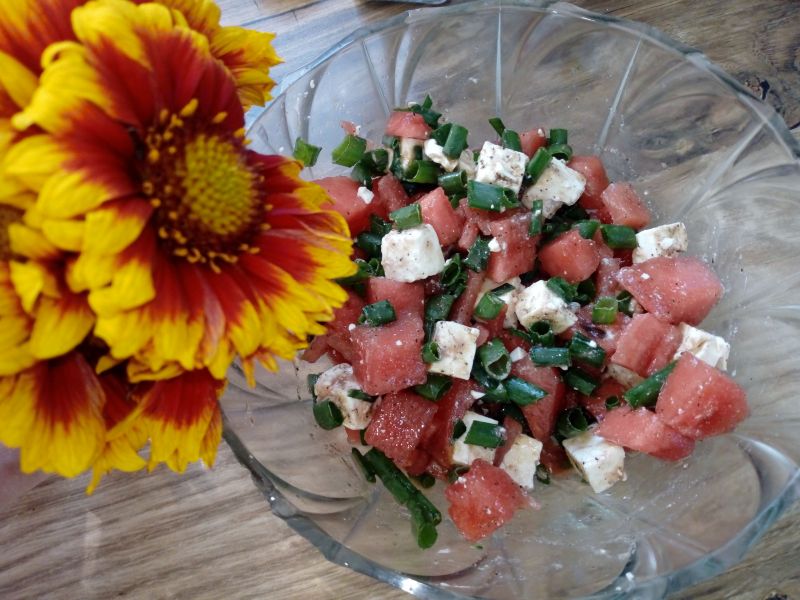 Sałatka z arbuza z serem feta