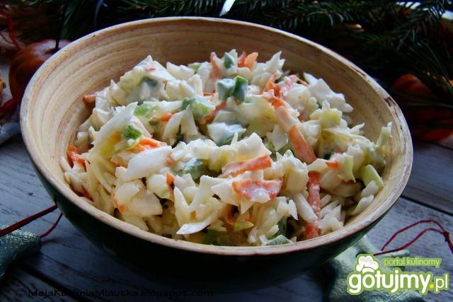 Sałatka z białej kapusty i zielonej papr Sałatka z białej kapusty i zielonej papr