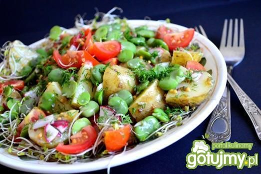 Sałatka z bobem i kiełkami brokuła