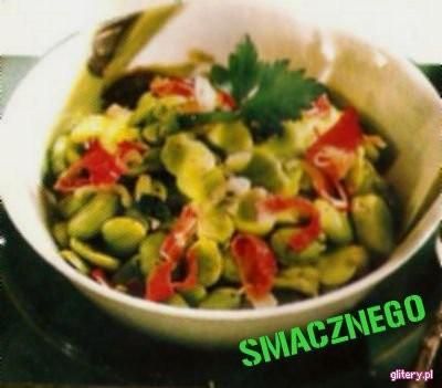 Sałatka z bobu z wędzonką Sałatka z bobu z wędzonką