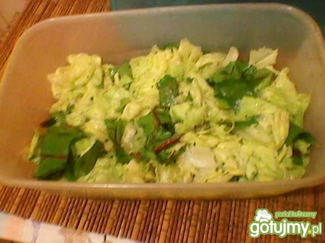 Sałatka z botwiną i sosem koperkowym