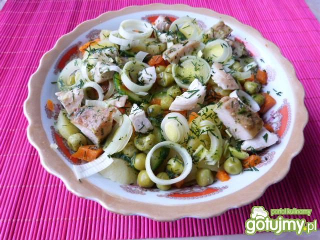 Sałatka z groszku i pieczonego mięsa  Sałatka z groszku i pieczonego mięsa