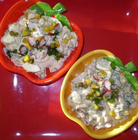 Sałatka z jajek na twardo : Sałatka z jajek na twardo :