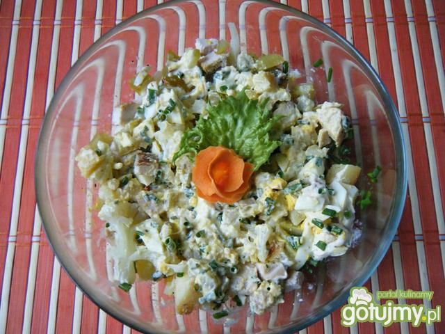 Sałatka z kalafiora z pieczonym mięsem Sałatka z kalafiora z pieczonym mięsem