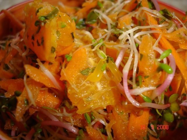 Sałatka z kiełkami i pomarańczą