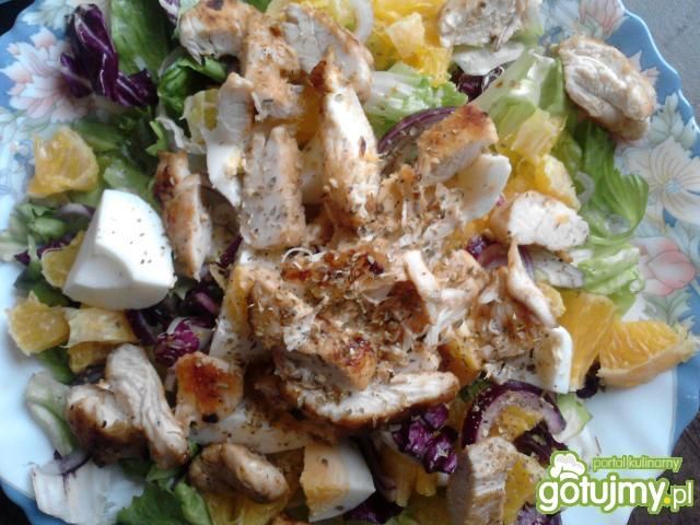 Sałatka z kurczakiem i pomarańczami 3