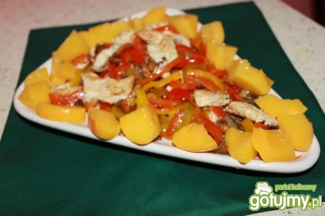 Sałatka z kurczakiem i smażonymi kurkami