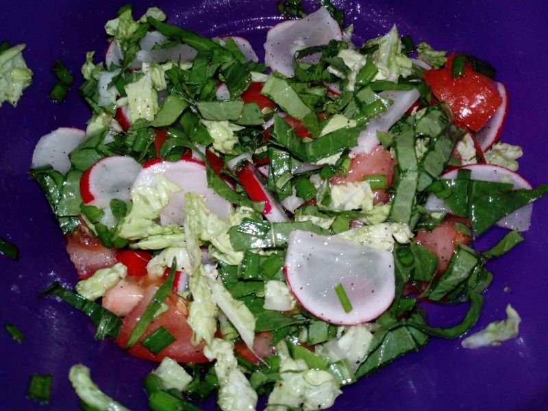 Sałatka z młodym szczawiem