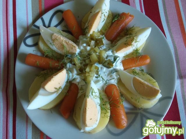 Sałatka z młodymi ziemniakami i sosem