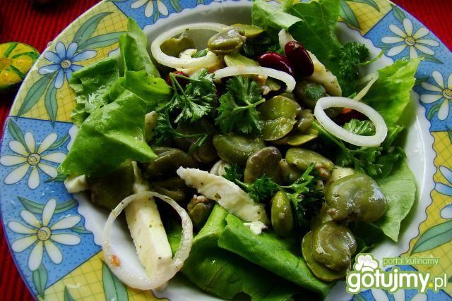 Sałatka z mozzarellą i bobem Sałatka z mozzarellą i bobem