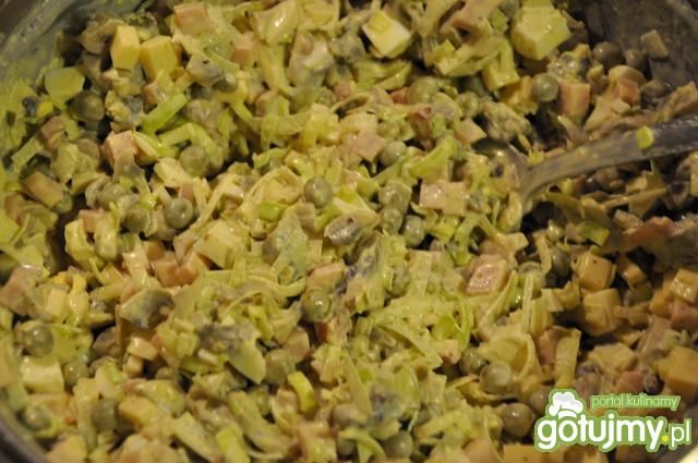 sałatka z pieczarkami i porem mikasi