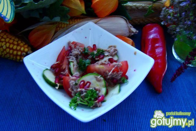 sałatka z pomidora tuńczyka i granatu