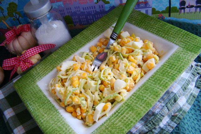 Sałatka z pora i kukurydzy