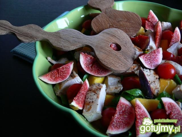 Sałatka z roszponki z grillowanym kurcza