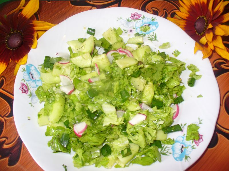 Sałatka z rzodkiewką i ogórkiem zielonym