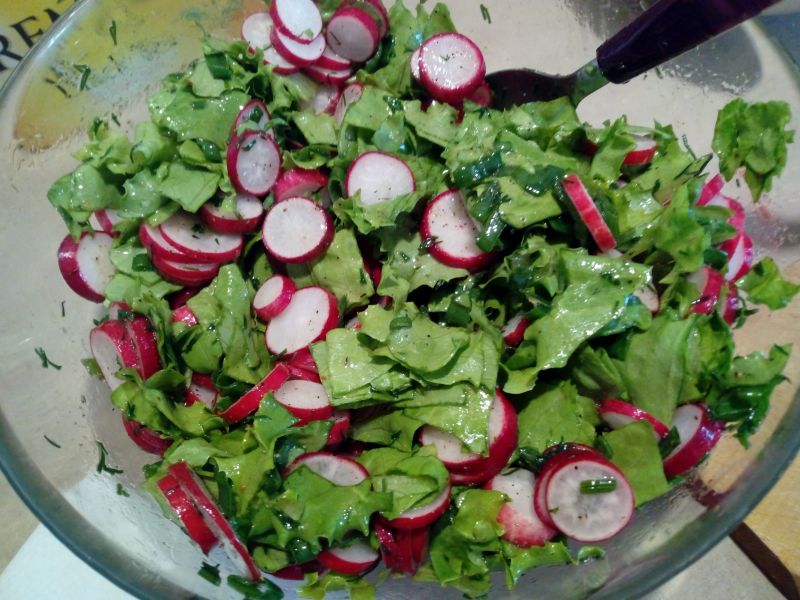 Sałatka z sałaty i rzodkiewki