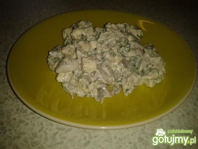 Sałatka z serem feta i pieczarkami2 Sałatka z serem feta i pieczarkami2