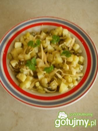 Sałatka z ziemniaków, ogórków i sera