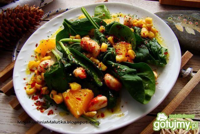 Sałatka ze szpinaku i pomarańczy 