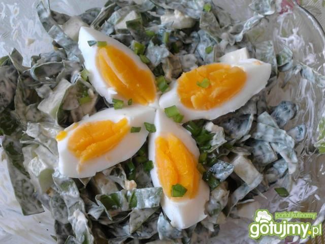 Sałatka ze szpinaku, ogórka i jajek Sałatka ze szpinaku, ogórka i jajek