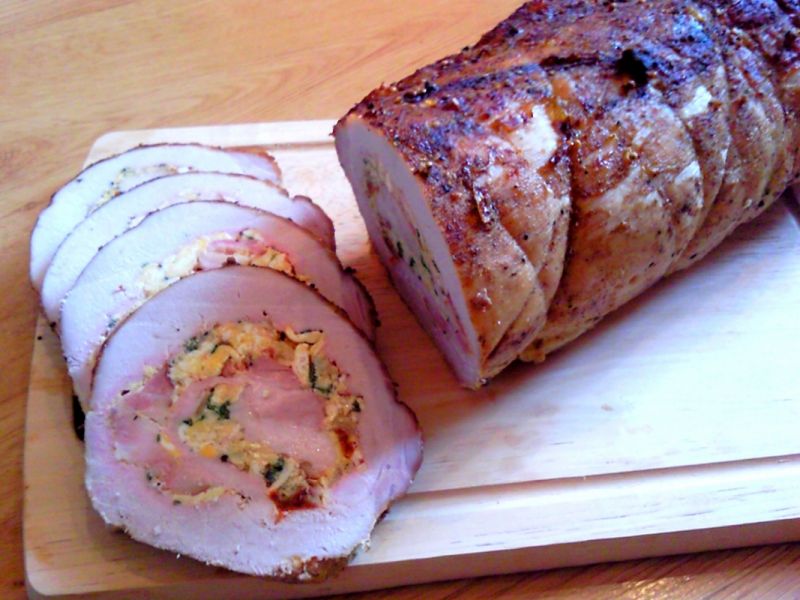 Schab faszerowany jajecznicą