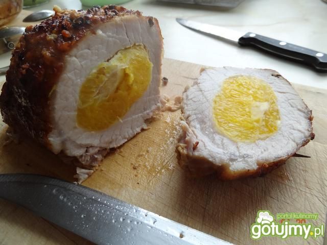 Schab faszerowany pomarańczami