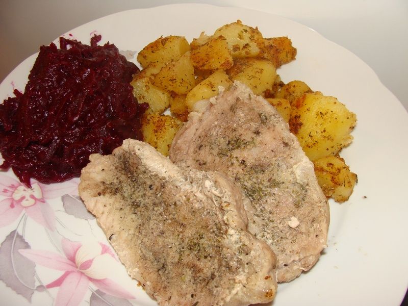 Schab gotowany marynowany w czosnku