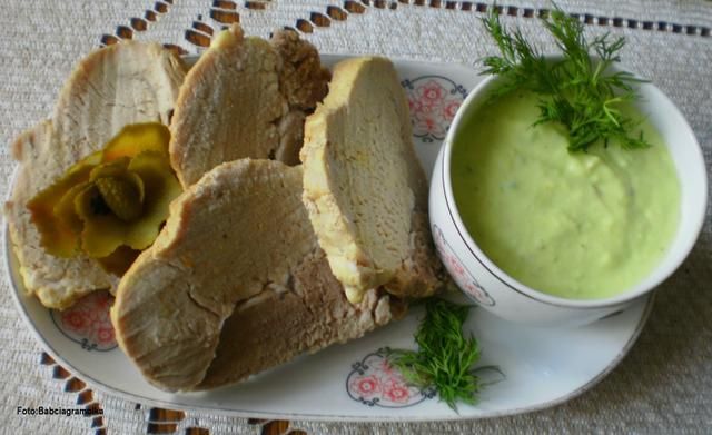 Schab gotowany w sosie z chrzanu Wasabi  Schab gotowany w sosie z chrzanu Wasabi