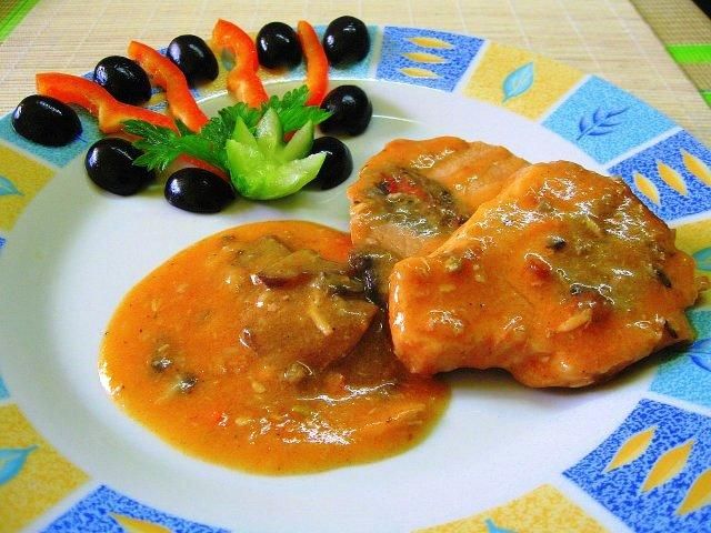 Schab nadziewany borowikami wg Yvonne