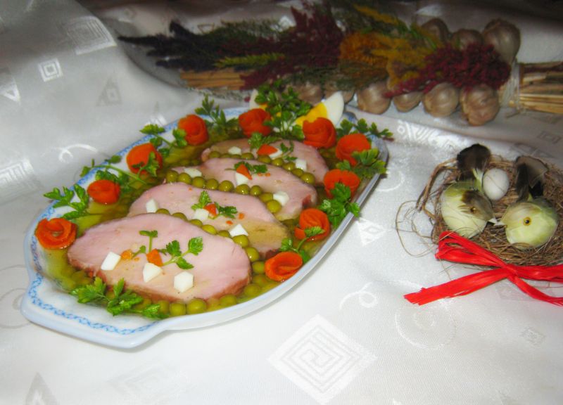 Schab parzony, w galarecie 