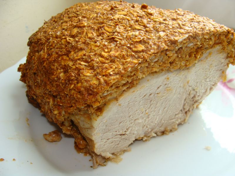 Schab pieczony w płatkach